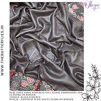 PURE LINEN SAREE YBRSLIN23627