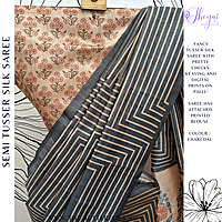 SEMI TUSSER SILK SAREE DCMSTSK23716 SEMI TUSSER SILK SAREE DCMSTSK23716