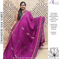 PURE CHANDERI SILK SAREE DCMSCDS24561 PURE CHANDERI SILK SAREE DCMSCDS24561