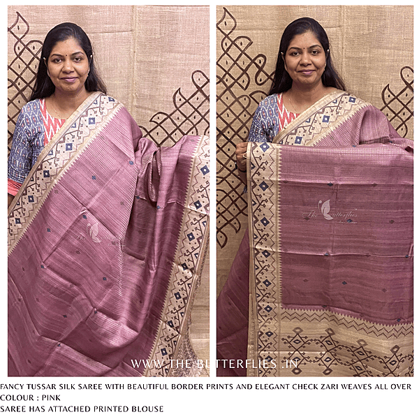 FANCY TUSSER SILK SAREE SFHSTUS24611