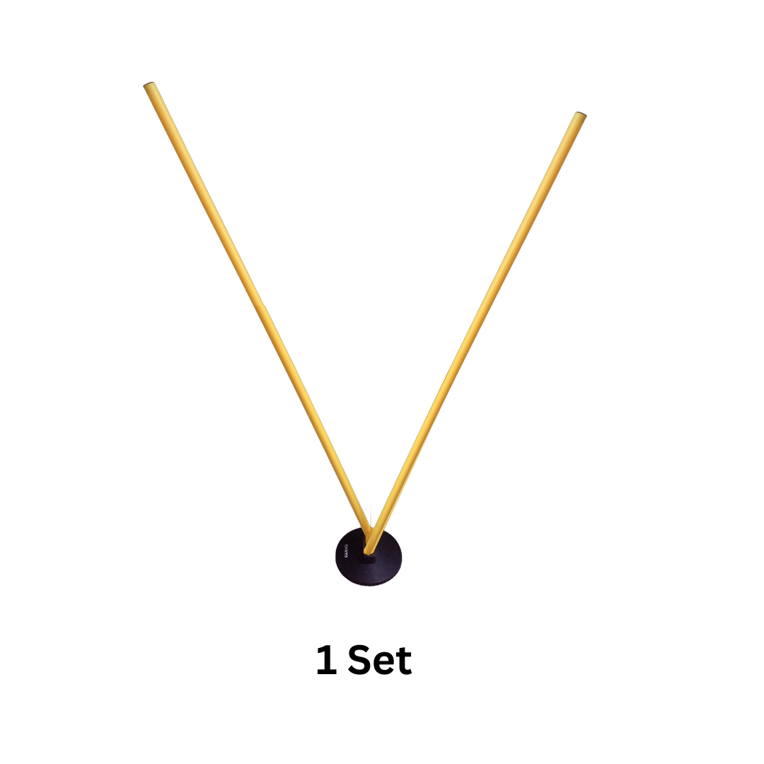Foldable Slalom/Agility Poles for Turf (With 3 Hole Base)(Set of 6)