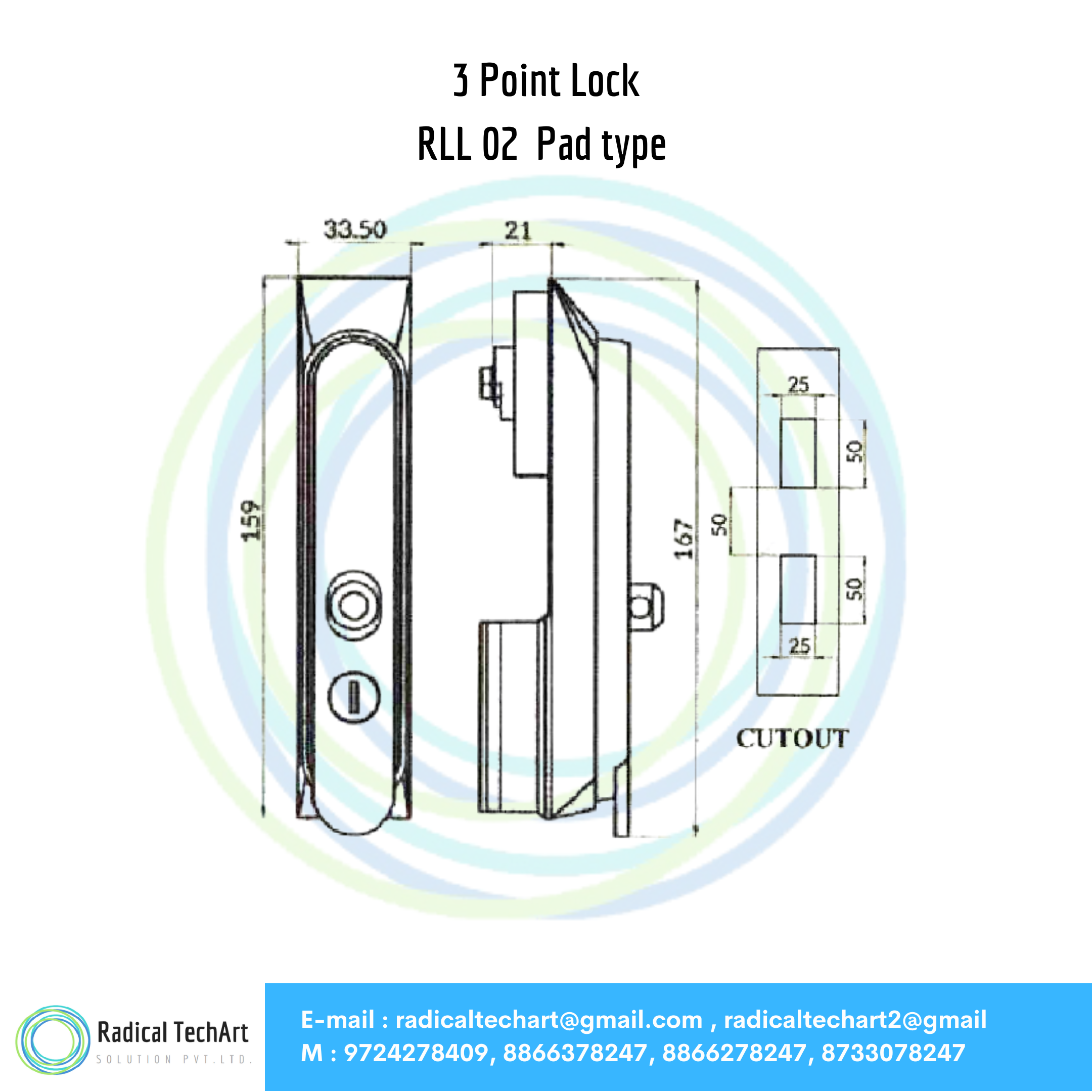 RLL 02,RLL 015, MS 821, MS 4086 Z, MS 484-1-1 (3 Point Lock)