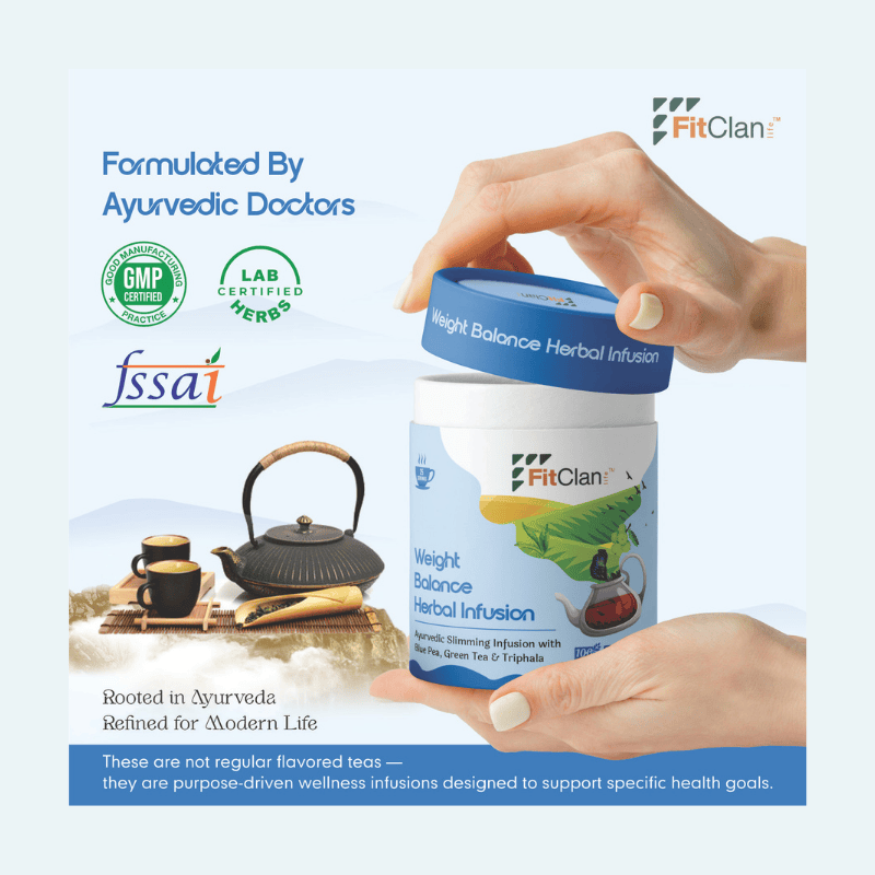 Weight Balance Herbal Tea | Ayurvedic Slimming Tea with Green Tea, Blue Pea & Triphala