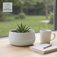 Pearl White Decorative Metal Planter