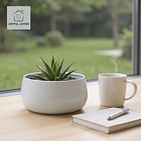 Pearl White Decorative Metal Planter