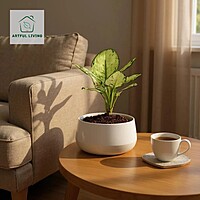 Pearl White Decorative Metal Planter