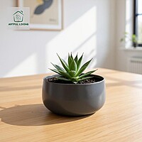 Smoky Grey Decorative Metal Pot