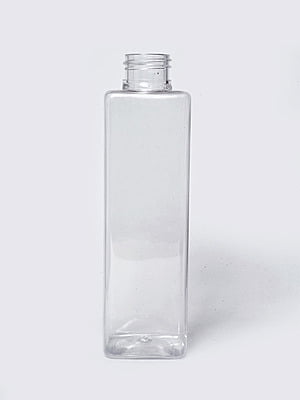 200ml SQUARE PET Bottle CLEAR - 24mm Neck 200ml SQUARE PET Bottle CLEAR - 24mm Neck