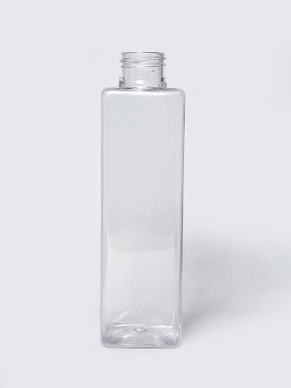 200ml SQUARE PET Bottle CLEAR - 24mm Neck 200ml SQUARE PET Bottle CLEAR - 24mm Neck