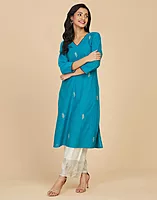 Cotton Embroidered Long Kurta