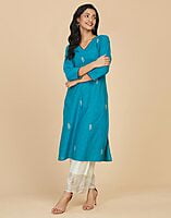 Cotton Embroidered Long Kurta Cotton Embroidered Long Kurta