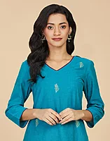 Cotton Embroidered Long Kurta