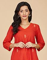 Cotton Embroidered Long Kurta Cotton Embroidered Long Kurta