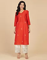 Cotton Embroidered Long Kurta
