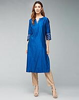 Cotton Silk Woven Long Kurta