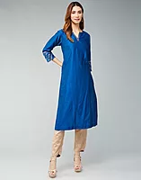 Cotton Silk Woven Long Kurta