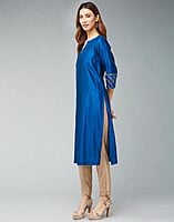 Cotton Silk Woven Long Kurta