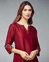Cotton Silk Woven Long Kurta