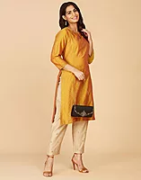 Cotton Silk Printed Long Kurta