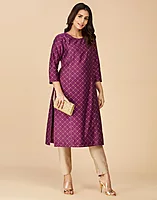 Cotton Silk Printed Long Kurta
