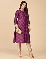 Cotton Silk Printed Long Kurta Cotton Silk Printed Long Kurta