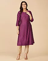 Cotton Silk Printed Long Kurta