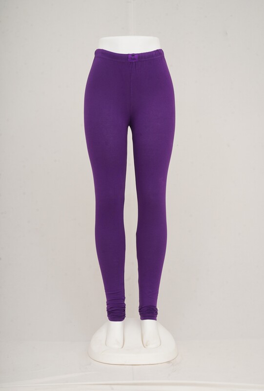 Women Plum Churidhar Leggings