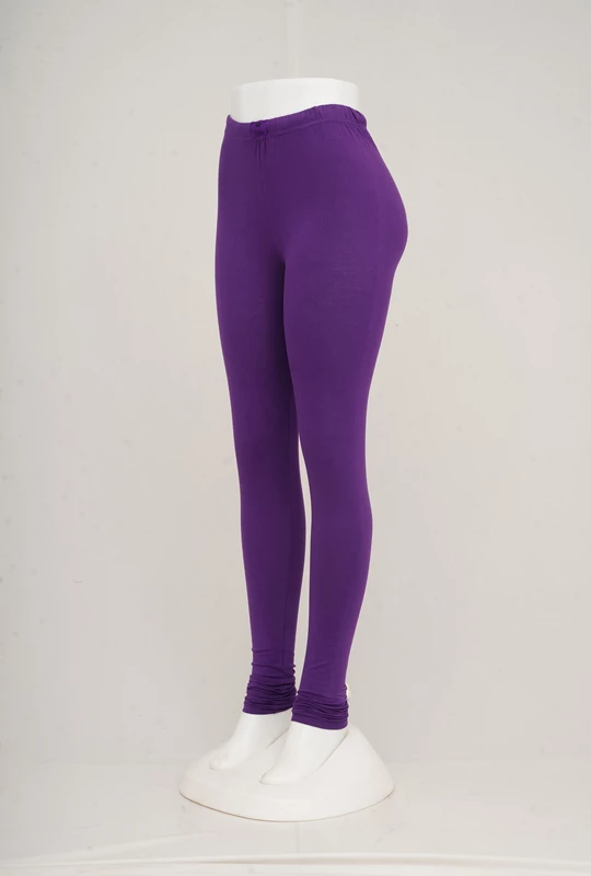 Women Plum Churidar Leggings