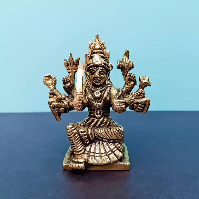 Brass Mariyamma | Mariyamman Shakthi Devi - 3.8" Height | Protective Goddess