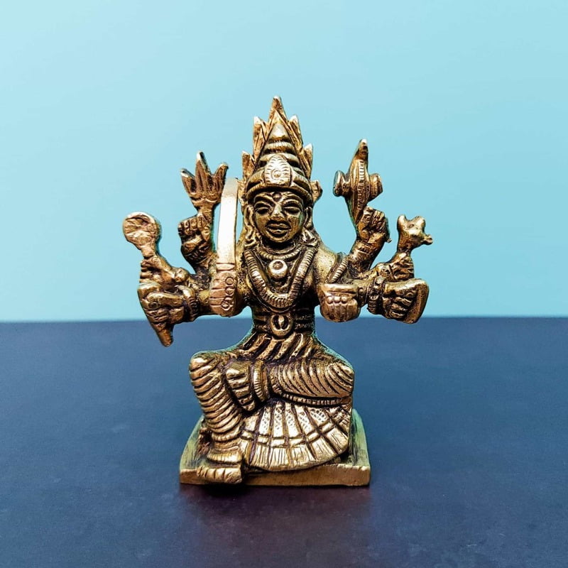 Brass Mariyamma | Mariyamman Shakthi Devi - 3.8" Height | Protective Goddess
