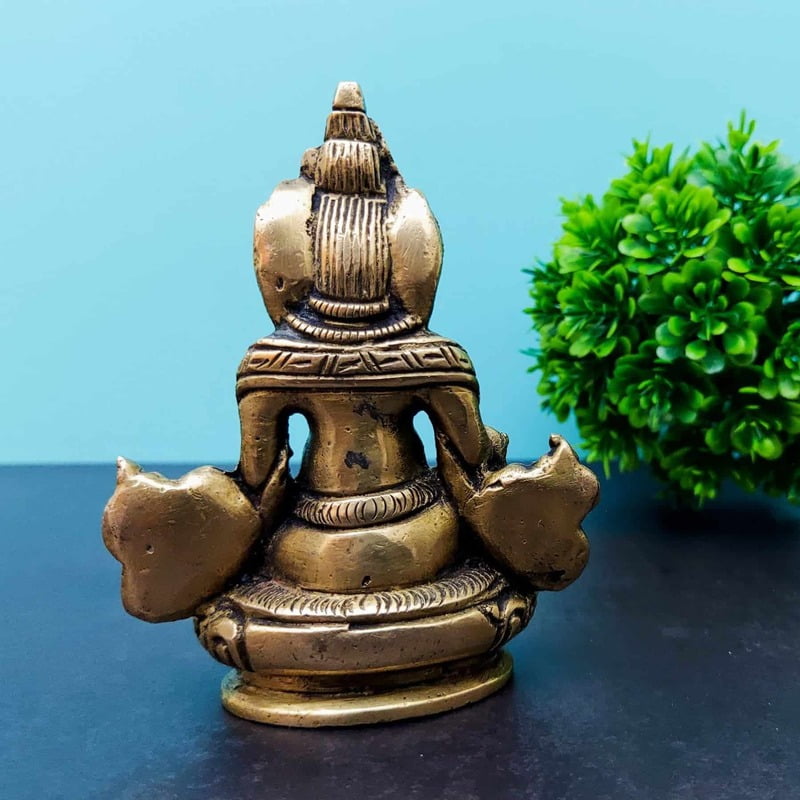 Brass Kubera - 4 inch Height | God of Wealth and Abundance