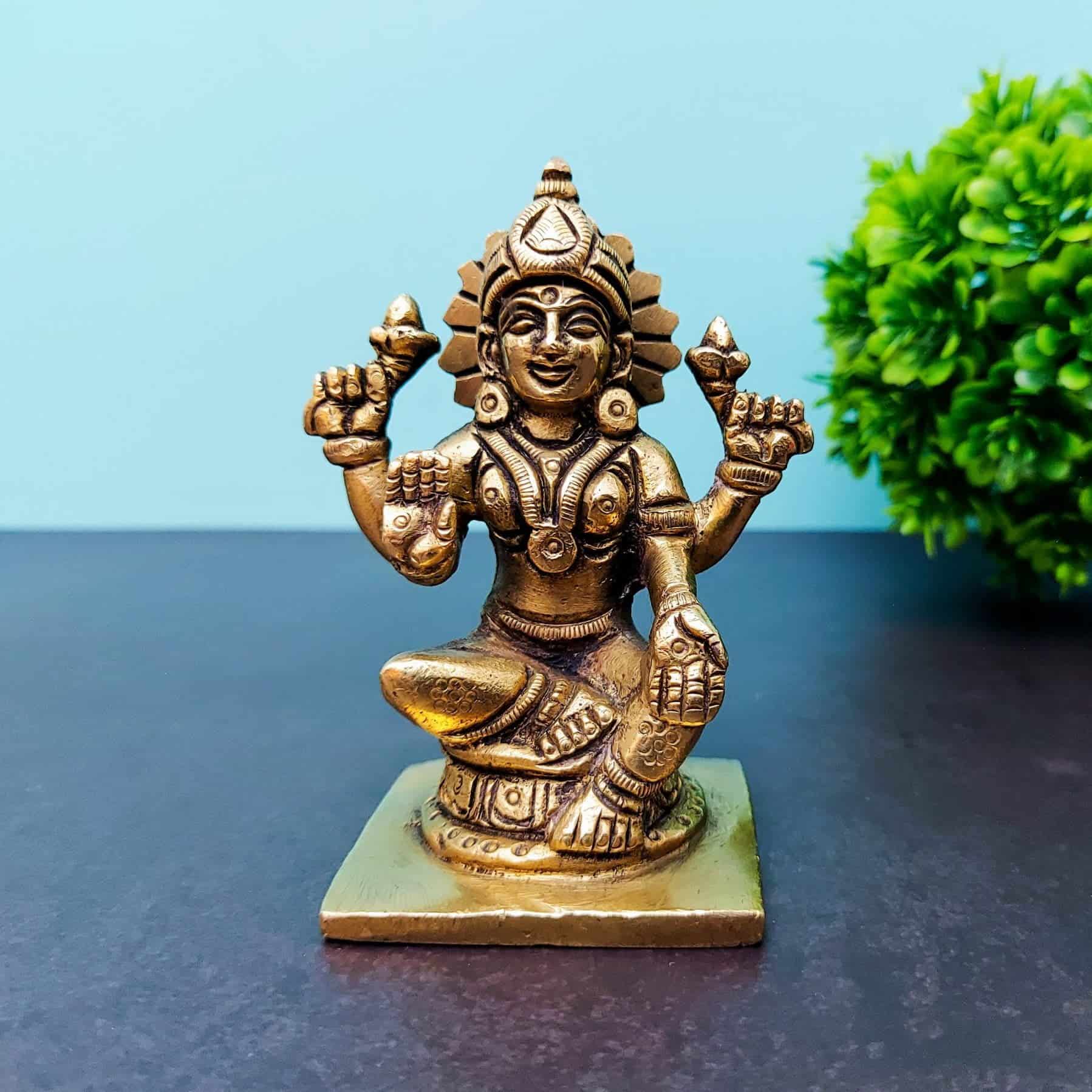 Brass Lakshmi Devi - 3 inch Height | Auspicious Goddess of Wealth