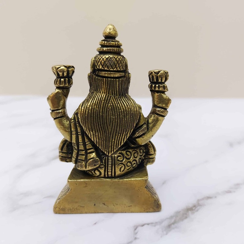 Brass Lakshmi Devi - 3.2 inch Height | Goddess of Wealth and Prosperity