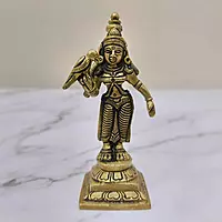 Brass Devi Meenakshi Amman - 3.6 inch Height | Divine Goddess of Madurai