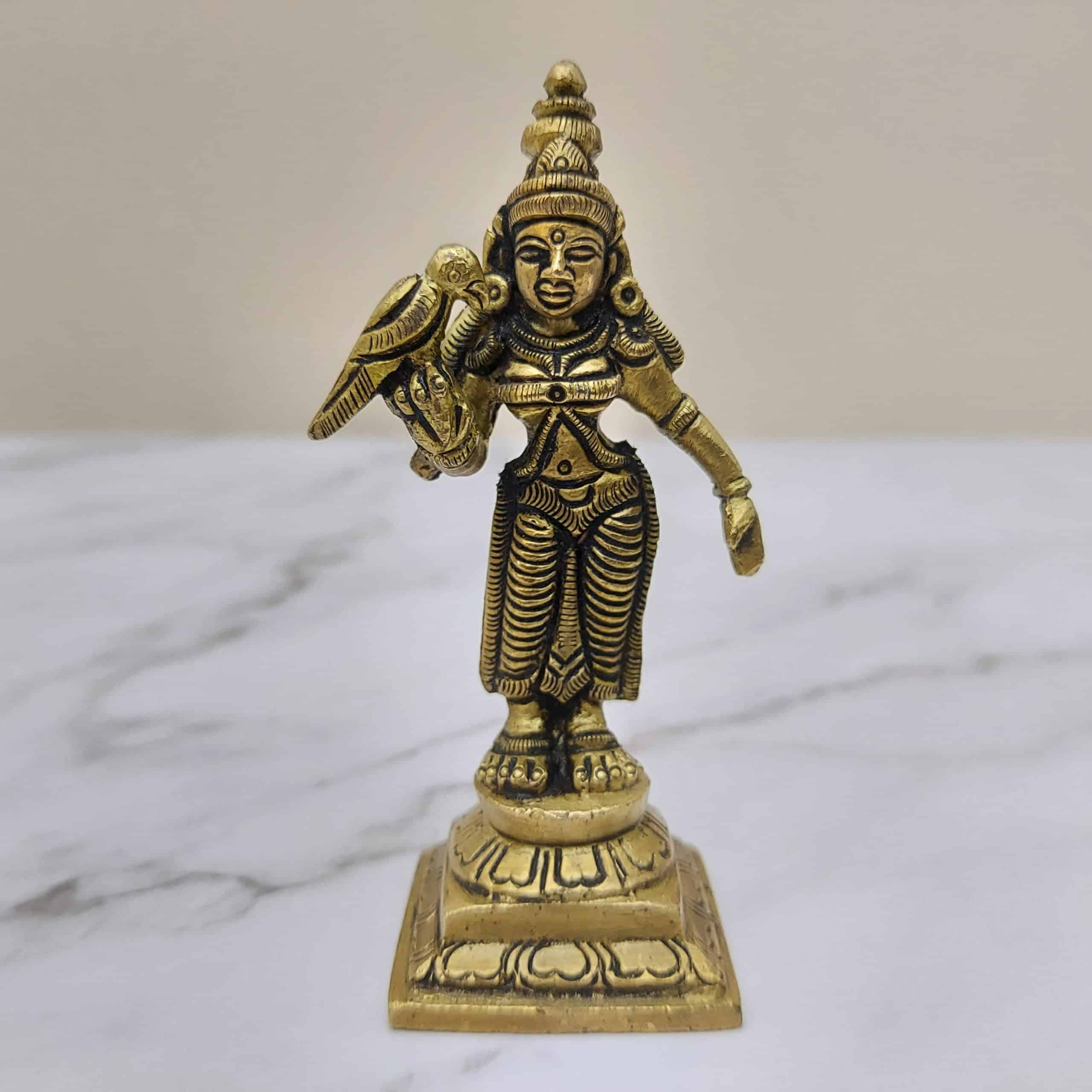 Brass Devi Meenakshi Amman - 3.6 inch Height | Divine Goddess of Madurai