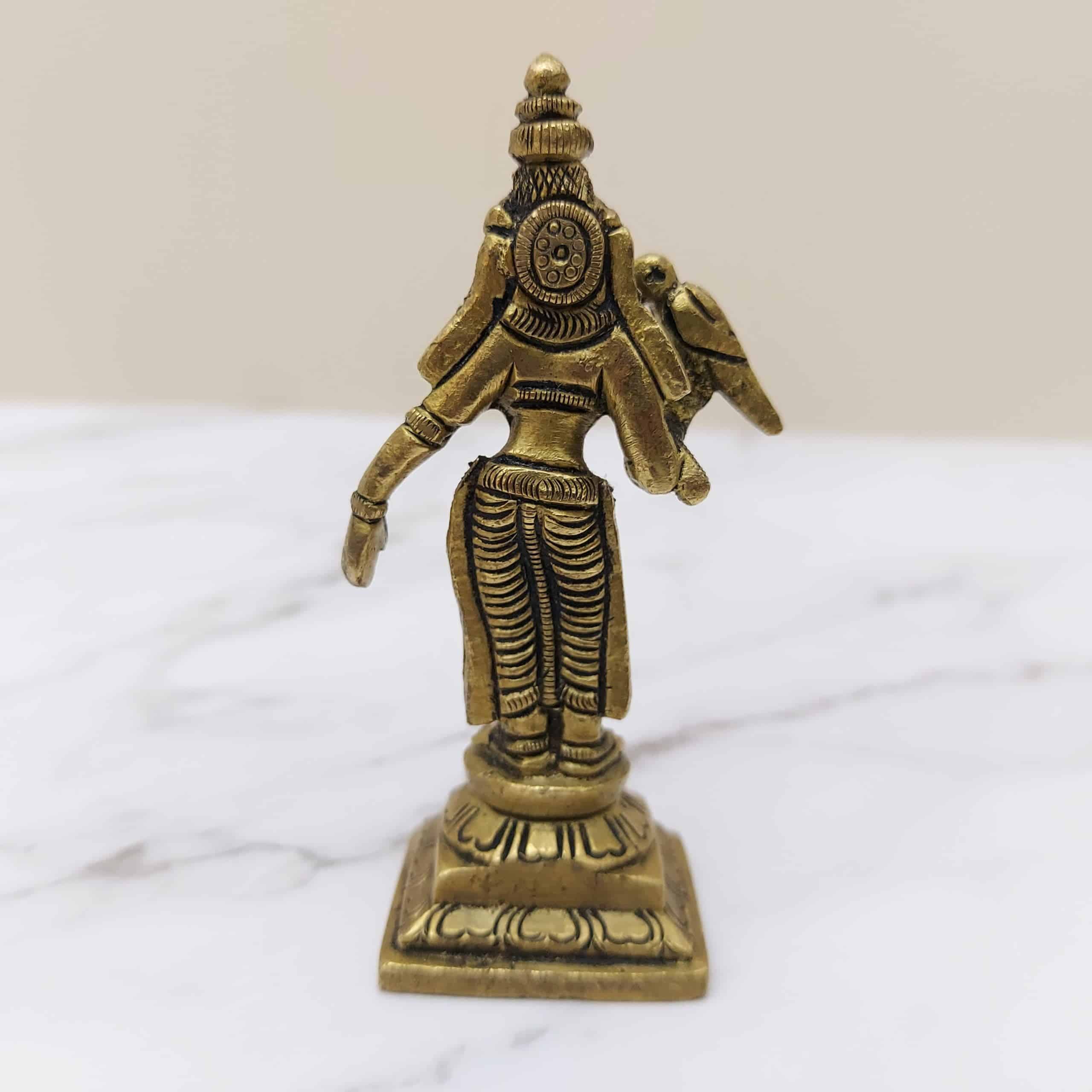 Brass Devi Meenakshi Amman - 3.6 inch Height | Divine Goddess of Madurai