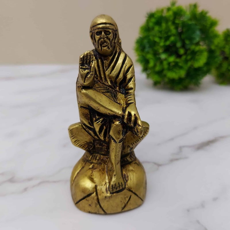 Brass Sai Baba - 3.5 inch Height | Spiritual Guru