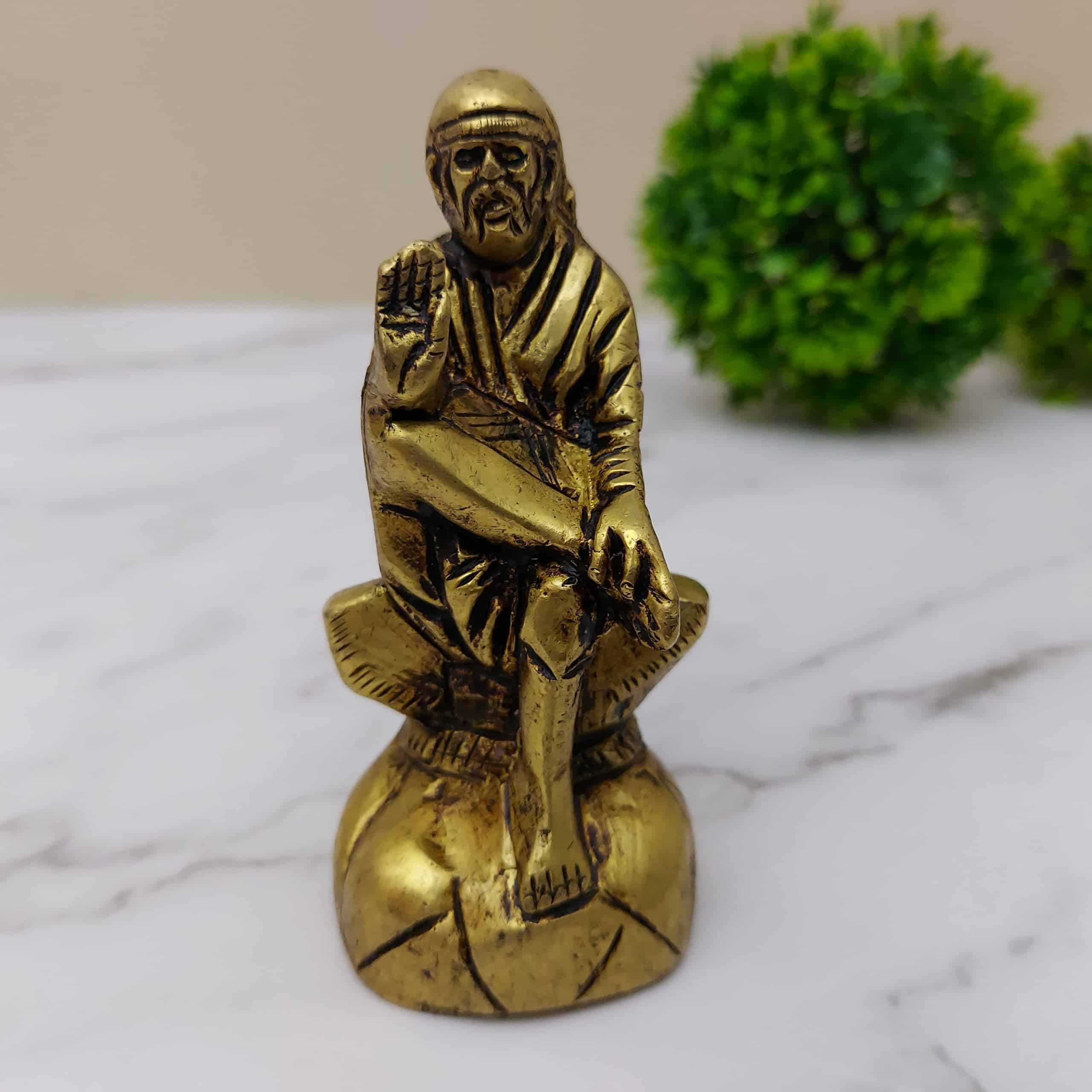 Brass Sai Baba - 3.5 inch Height | Spiritual Guru