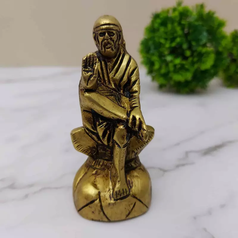 Brass Sai Baba - 3.5 inch Height | Spiritual Guru