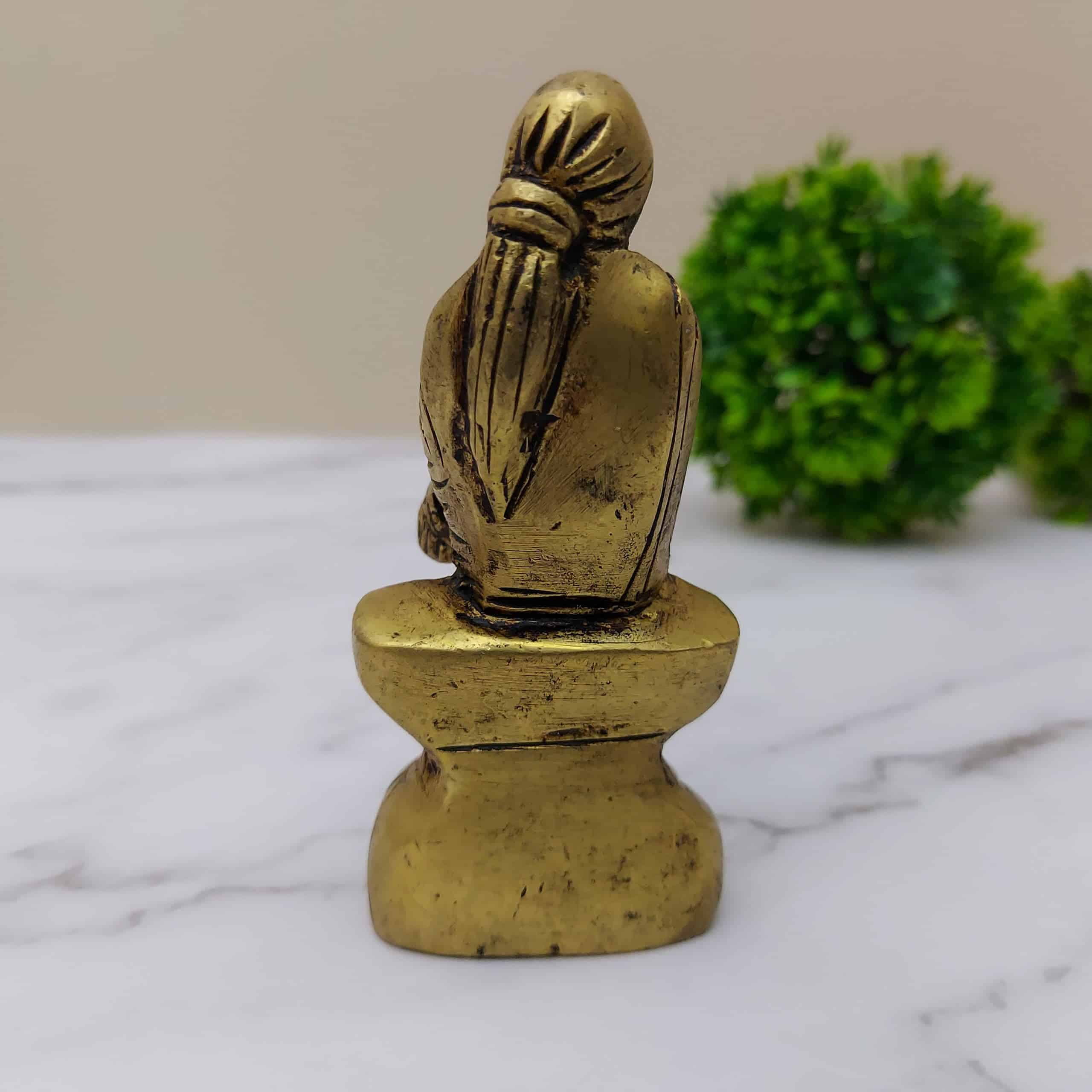Brass Sai Baba - 3.5 inch Height | Spiritual Guru