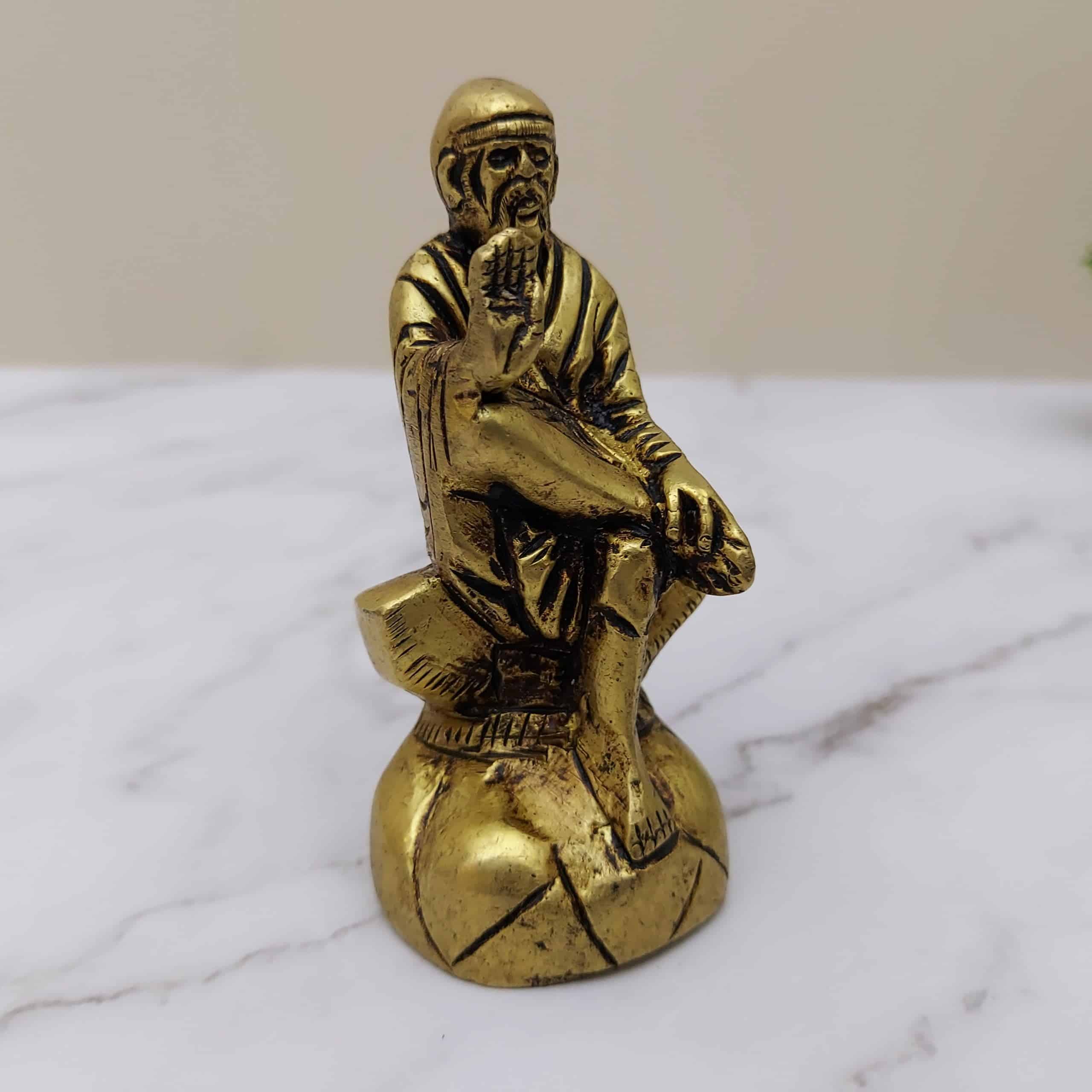 Brass Sai Baba - 3.5 inch Height | Spiritual Guru