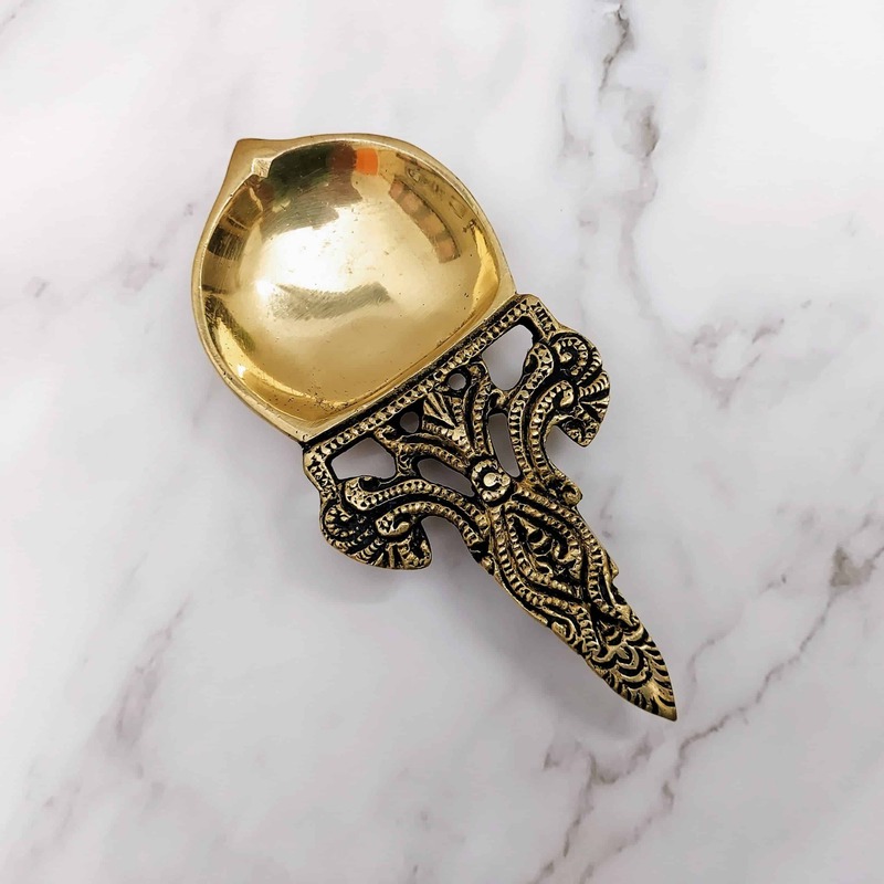 Brass Aarti Spoon - 5.8 inch Length | Ritual Essential