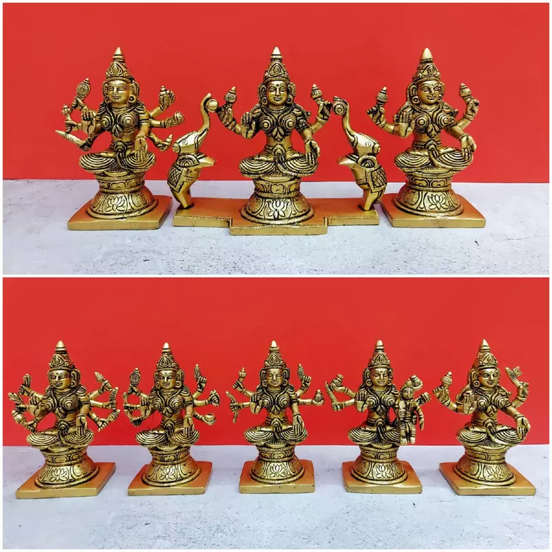 Brass Asta Lakshmi Set - 5.5 inch Height | Auspicious Collection