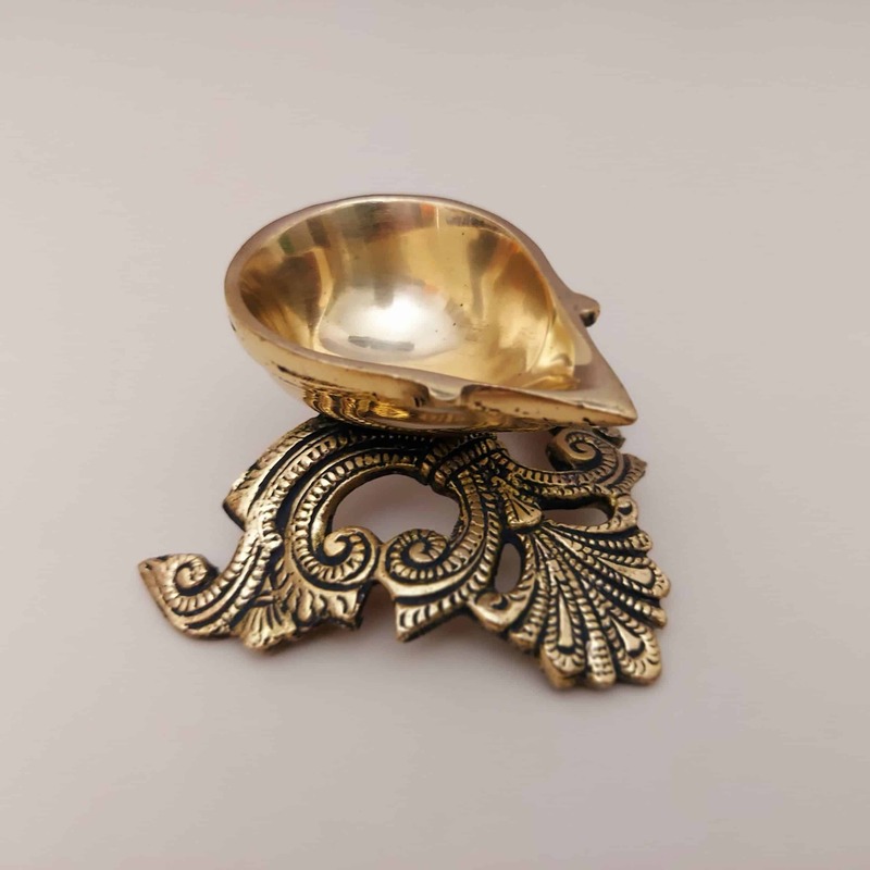 Brass Designer Diya - 2 inch Height | Exquisite Illumination