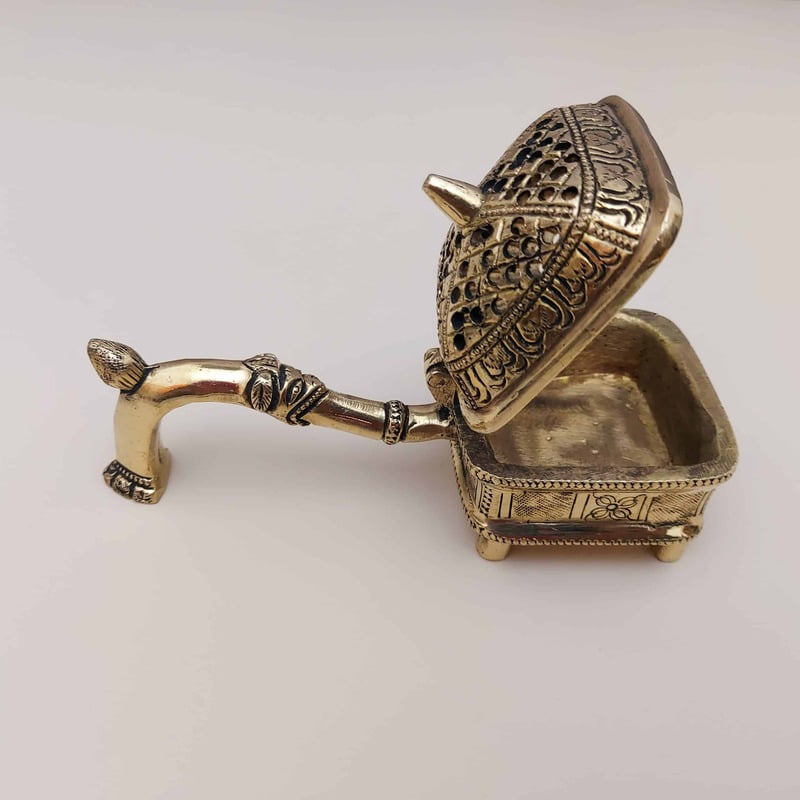 Brass Super Fine Dhoop Dani - 2.5 inch Height | Exquisite Incense Holder