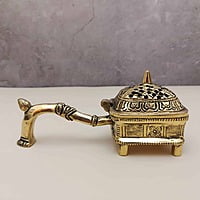Brass Super Fine Dhoop Dani - 2.5 inch Height | Exquisite Incense Holder