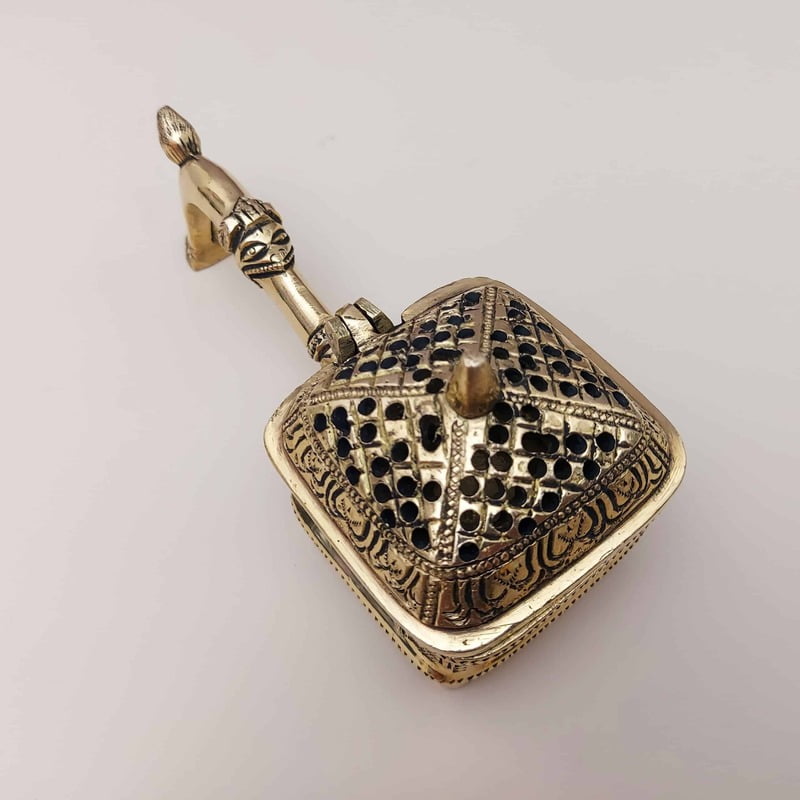 Brass Super Fine Dhoop Dani - 2.5 inch Height | Exquisite Incense Holder