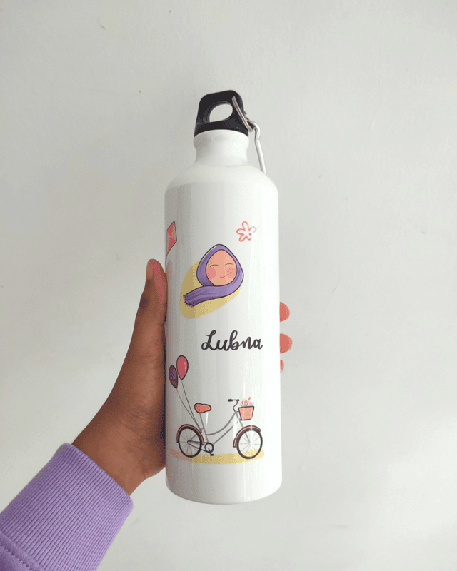 Summer Hijabi Girl Sipper Bottle - Personalized
