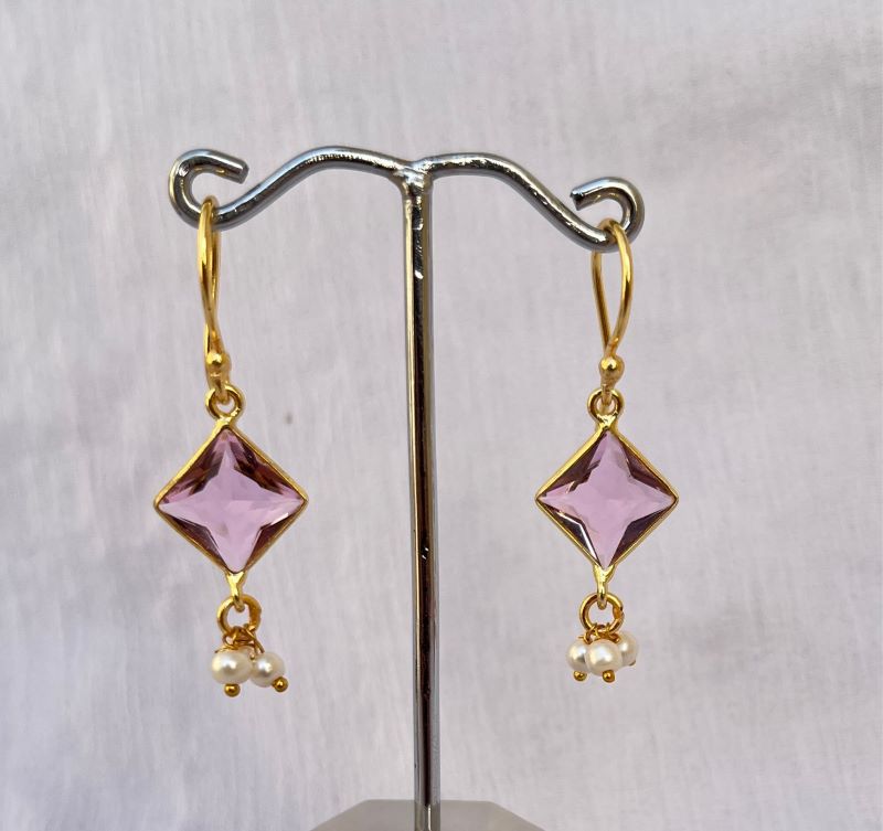 HG Square Earrings with Pearl Ring