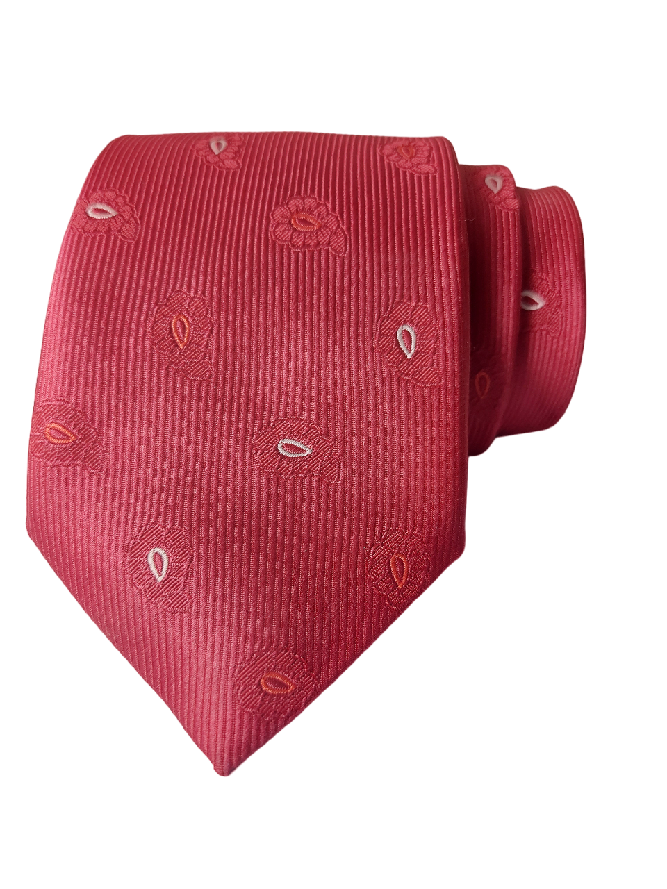 Red Paisley Necktie with Pocket Square